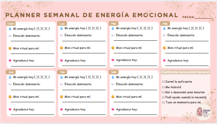 91. Planner Semanal de Energia Emocional - 7 dias para volver a vos